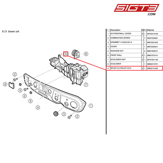 SPLINT 2,0 FED-ST C010 - 99902101002 [PORSCHE 911 GT3 Cup Type 997 (GEN 2)]