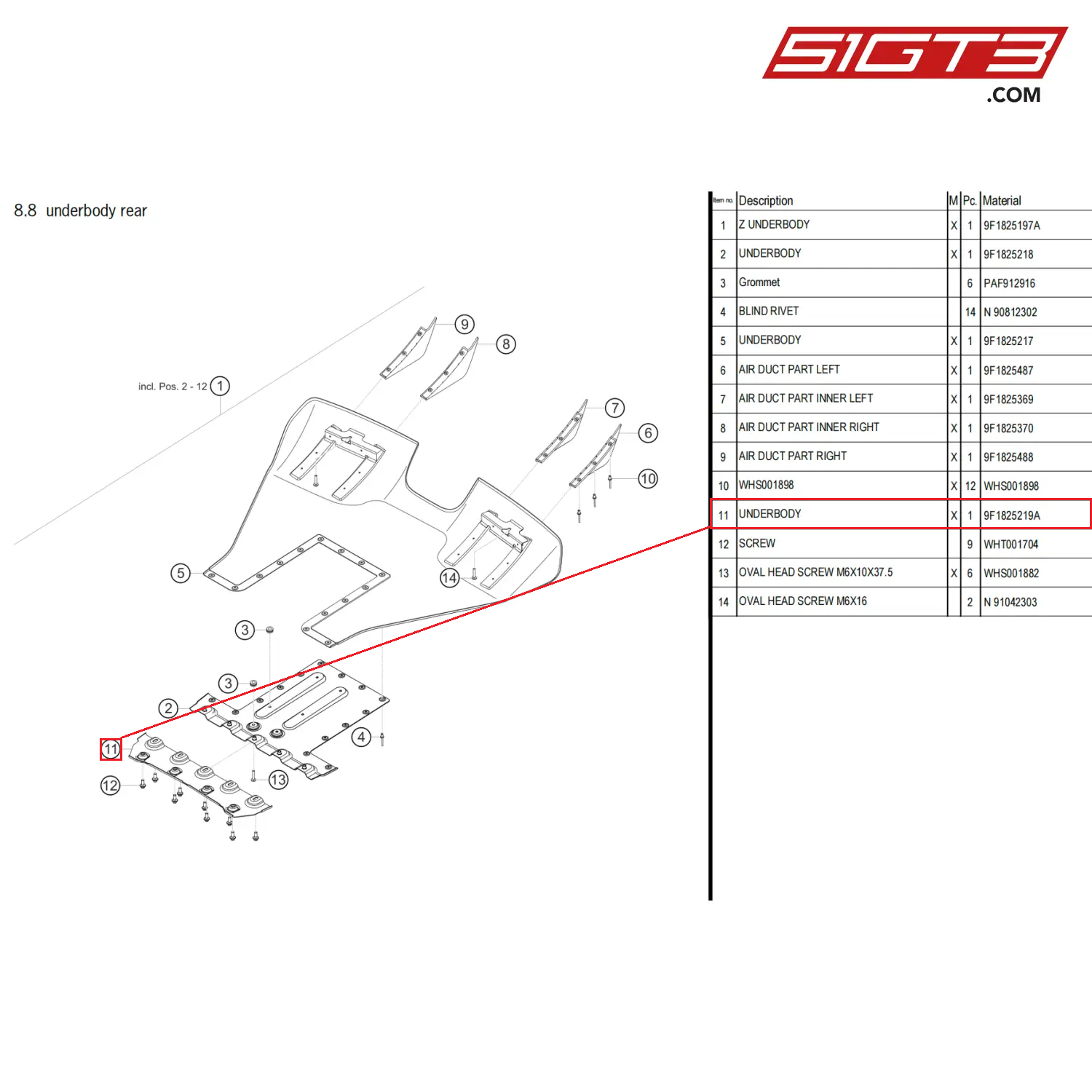 Underbody 9f1825219a Porsche 911 Gt3 Cup Type 992 51gt3