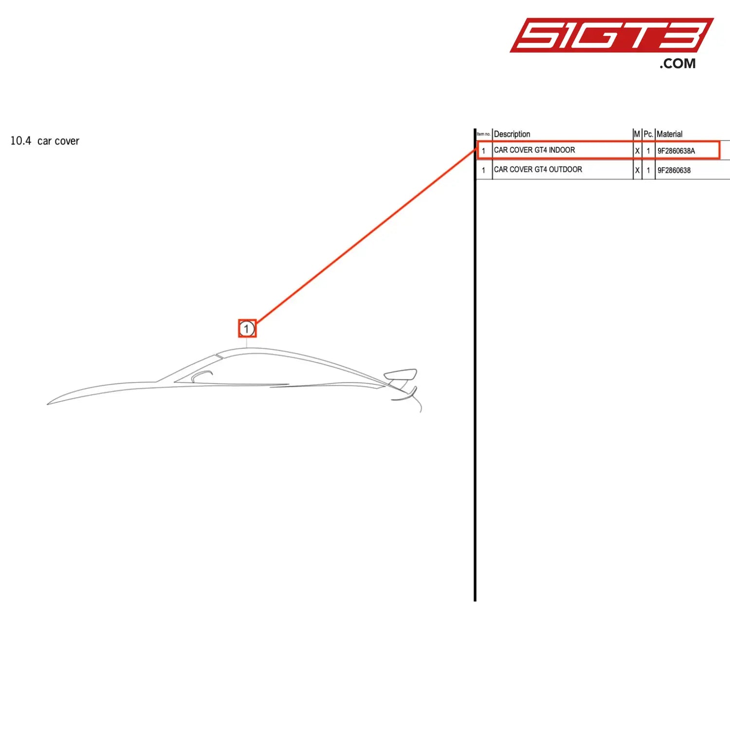 CAR COVER GT4 INDOOR - 9F2860638A [PORSCHE 718 Cayman GT4 RS Clubsport]  [RACE TEAM SURPLUS] [51GT3]