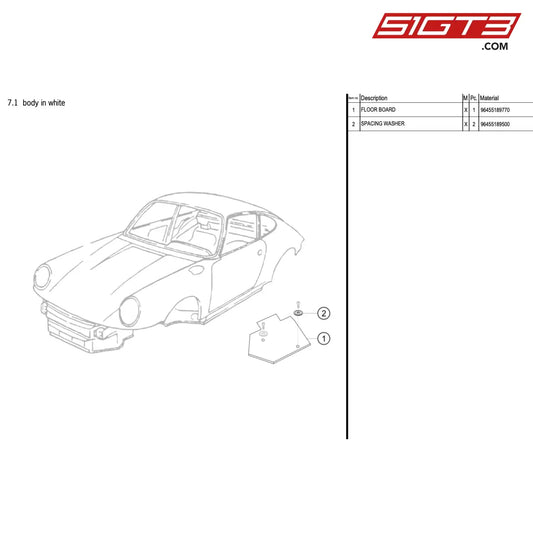 Spacing Washer - 96455189500 [Porsche 911 Cup Type 964] Body In White
