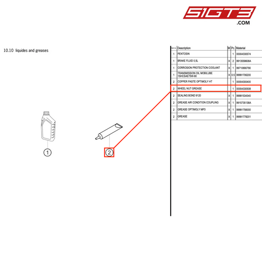 WHEEL NUT GREASE - 4330508 [PORSCHE 991.2 GT3 R]