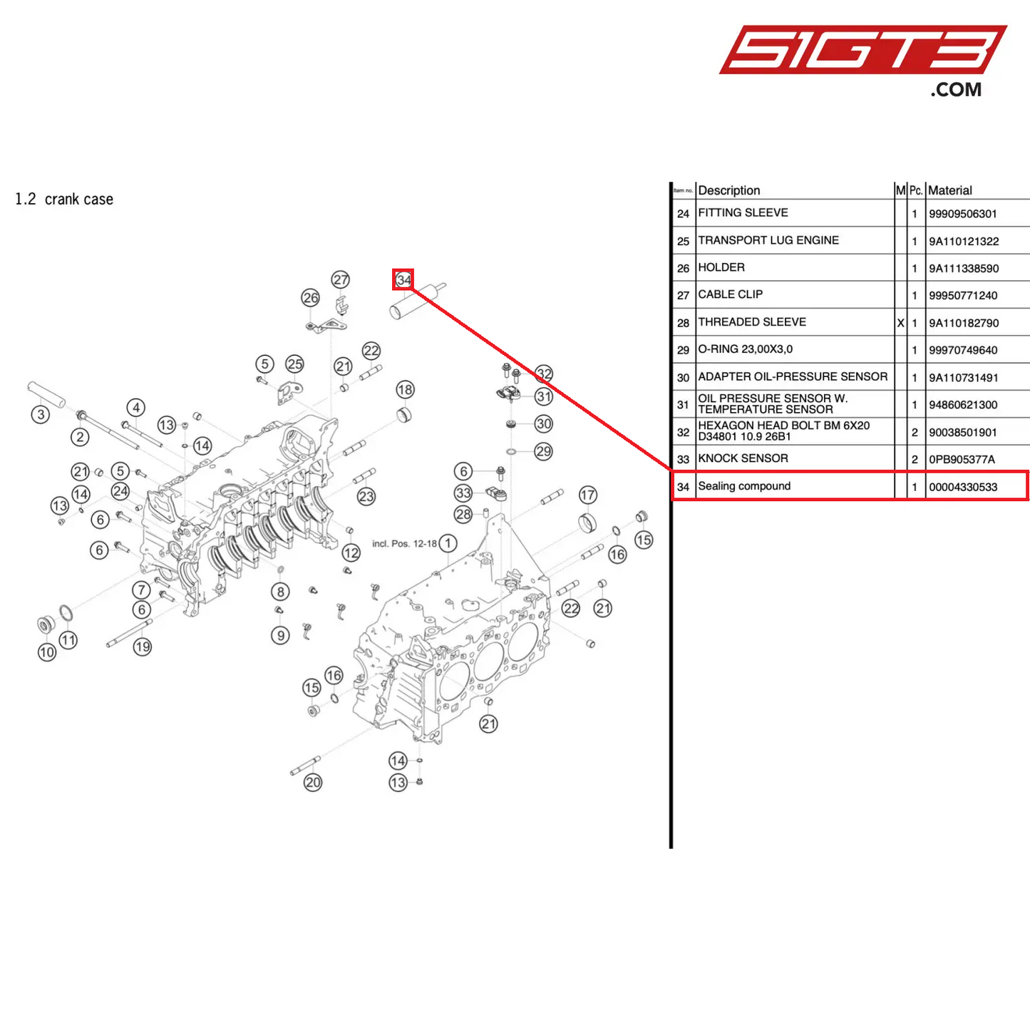 SEALING COMPOUND - 4330533 [PORSCHE 991.2 GT3 Cup]