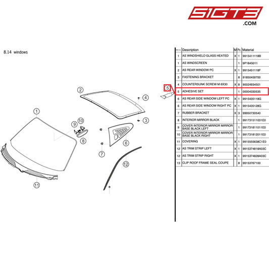 ADHESIVE SET - 00004330535 [PORSCHE 991.2 GT3 Cup]