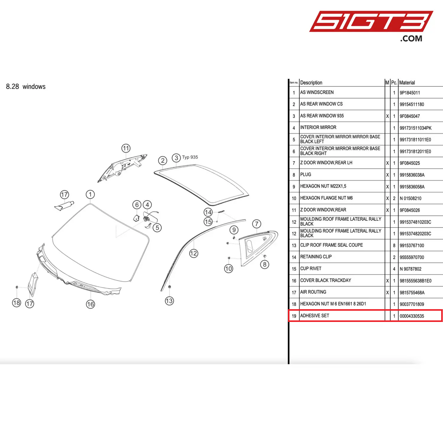 ADHESIVE SET - 00004330535 [PORSCHE 911 GT2 RS Clubsport]