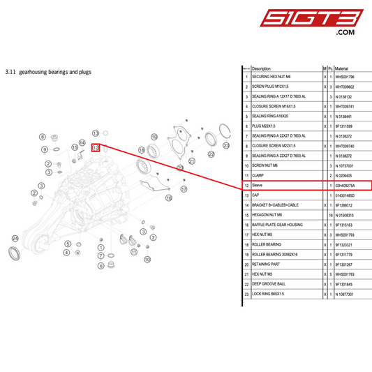 SLEEVE - 02H409275A [PORSCHE 992.1 GT3 Cup]