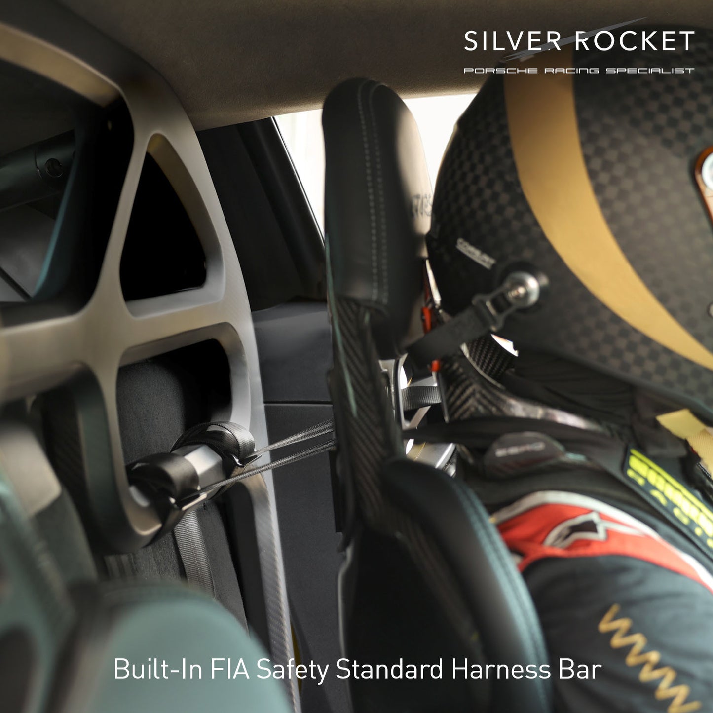 SilverRocket GT4 RS DRY CARBON FIBER ROLL CAGE & HARNESS BAR - FIA 253 COMPLIANT [PORSCHE 718 / GT4 / RS]