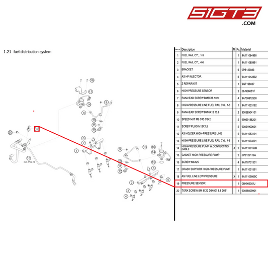 PRESSURE SENSOR - 06H906051J [PORSCHE 991.1 GT3 Cup (2017)]