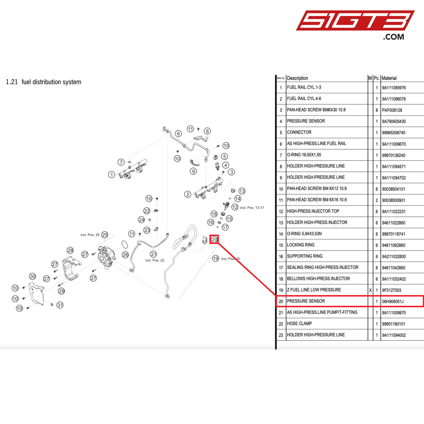 PRESSURE SENSOR - 06H906051J [PORSCHE 911 GT2 RS Clubsport]