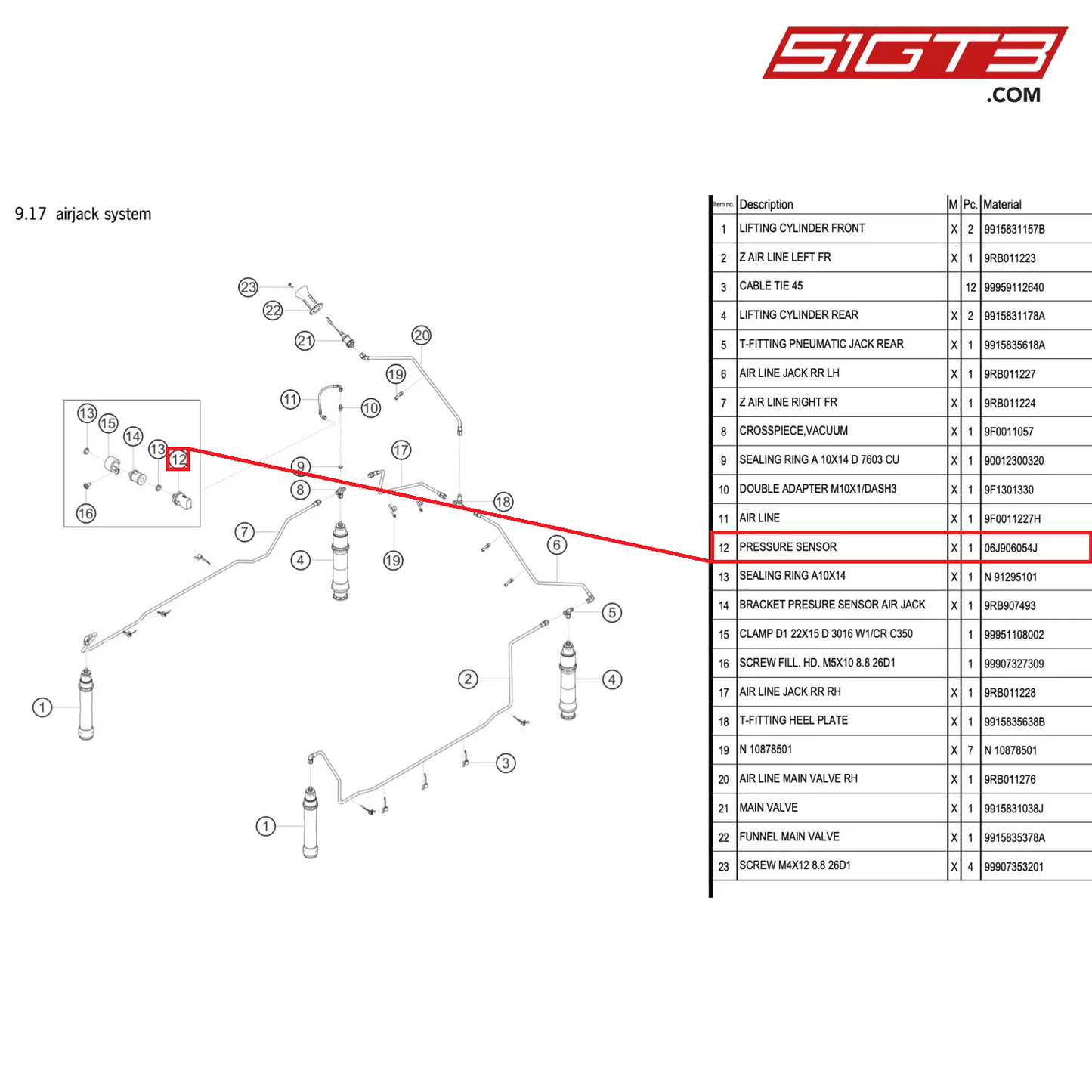 PRESSURE SENSOR - 06J906054J [PORSCHE 992.1 GT3 R]