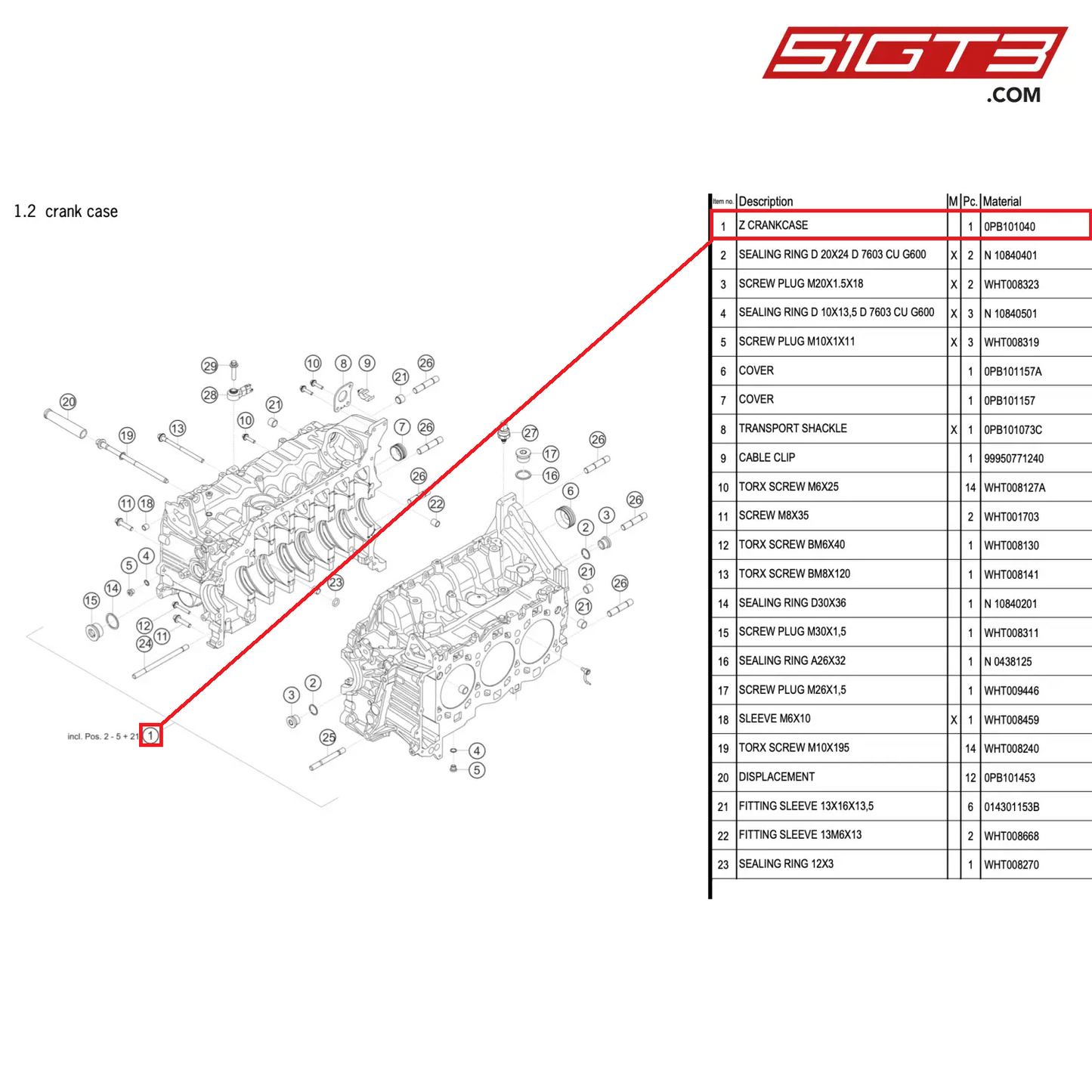 Z CRANKCASE - 0PB101040 [PORSCHE 911 GT3 Cup Type 992]