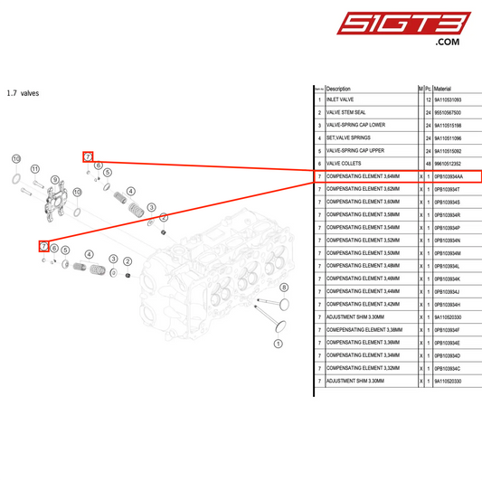 COMPENSATING ELEMENT 3,64MM - 0PB103934AA [PORSCHE 991.1 GT3 Cup (2017)]