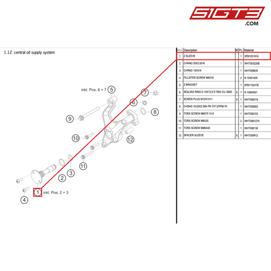 Z SLEEVE - 0PB105191A [PORSCHE 992.1 GT3 Cup]