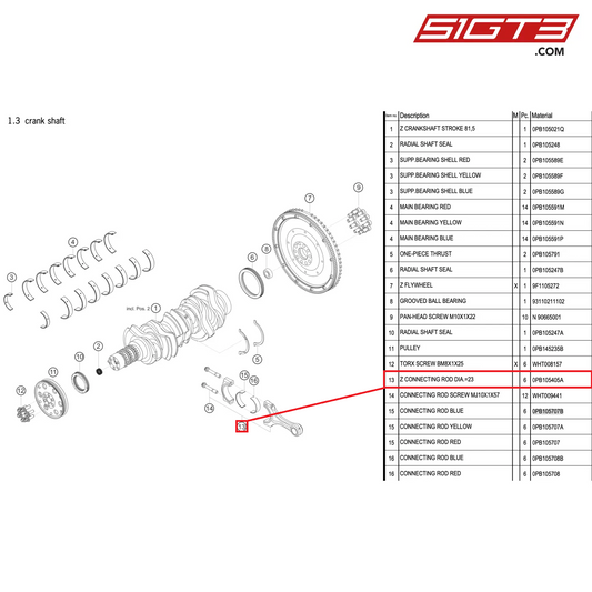 Z CONNECTING ROD DIA.=23 - 0PB105405A [PORSCHE 992.1 GT3 Cup]