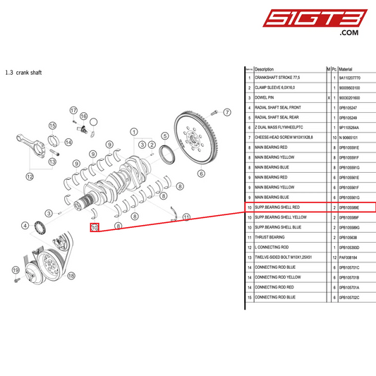 SUPP.BEARING SHELL RED - 0PB105589E [PORSCHE 911 GT2 RS Clubsport]