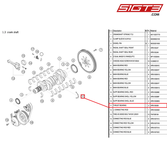 THRUST BEARING - 0PB105638 [PORSCHE 911 GT2 RS Clubsport]