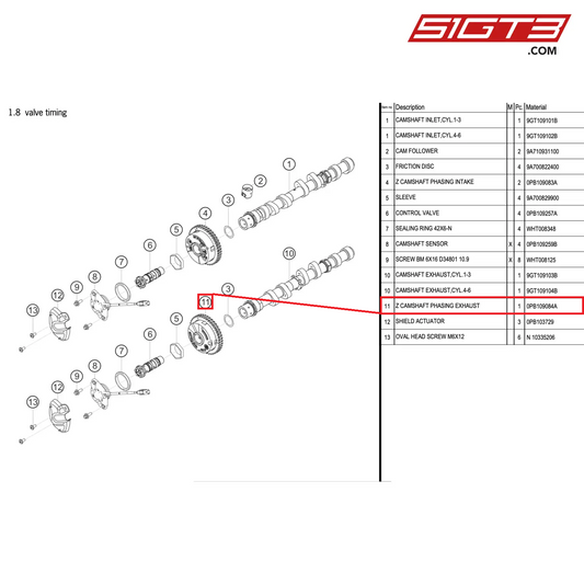 Z CAMSHAFT PHASING EXHAUST - 0PB109084A [PORSCHE 992.1 GT3 Cup]