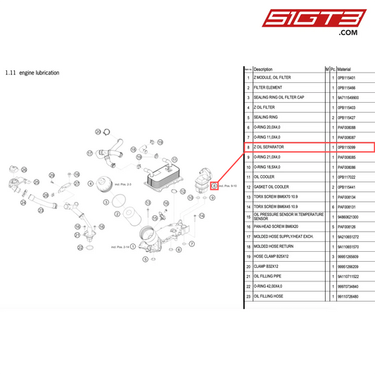 Z OIL SEPARATOR - 0PB115099 [PORSCHE 911 GT2 RS Clubsport]