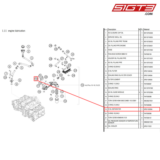 Z OIL SEPARATOR - 0PB115099A [PORSCHE 718 Cayman GT4 Clubsport]