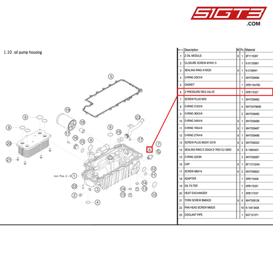 Z PRESSURE REG.VALVE - 0PB115327 [PORSCHE 992.1 GT3 Cup]