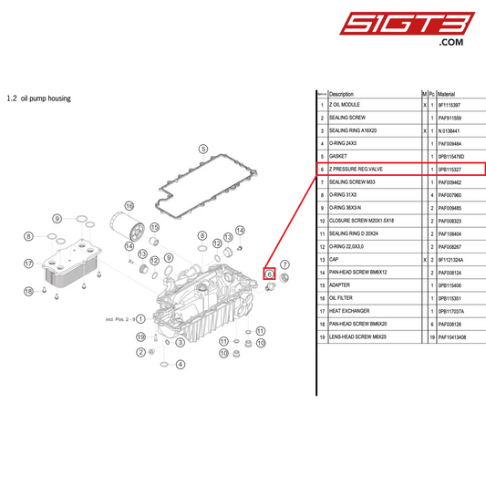 Z PRESSURE REG.VALVE - 0PB115327 [PORSCHE 992.1 GT3 R]