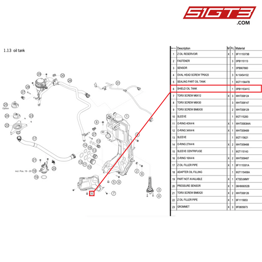 SHIELD OIL TANK - 0PB115341C [PORSCHE 992.1 GT3 Cup]