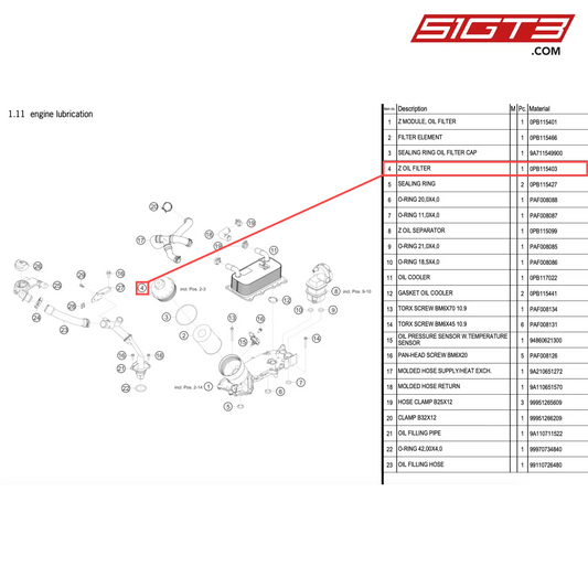 Z OIL FILTER - 0PB115403 [PORSCHE 911 GT2 RS Clubsport]