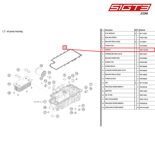 GASKET - 0PB115476D [PORSCHE 992.1 GT3 R]