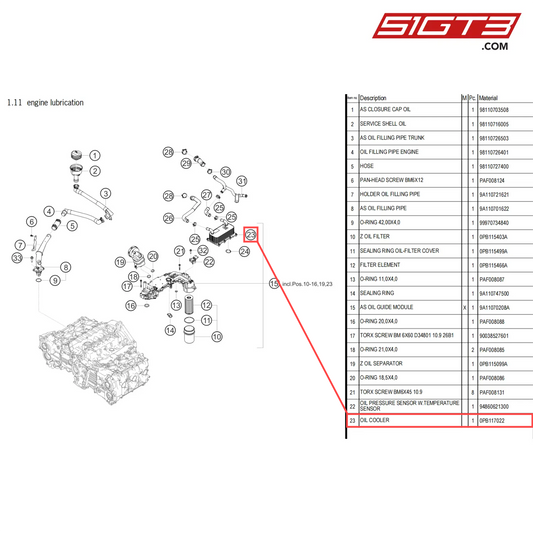 OIL COOLER - 0PB117022 [PORSCHE 718 Cayman GT4 Clubsport]