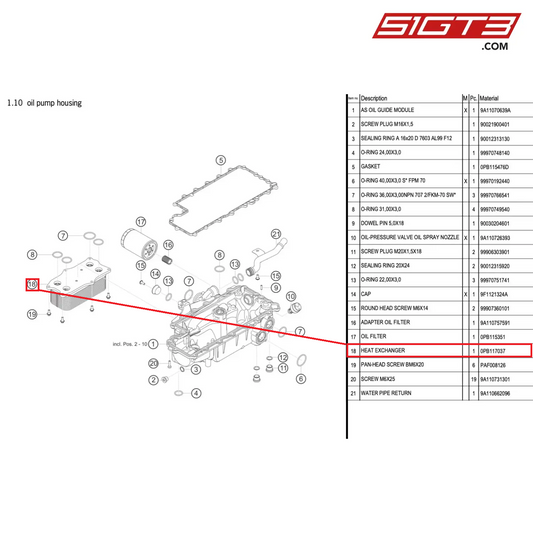 HEAT EXCHANGER - 0PB117037 [PORSCHE 991.1 GT3 Cup (2017)]