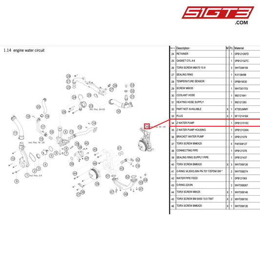 Z WATER PUMP - 0PB121010C [PORSCHE 992.1 GT3 Cup]