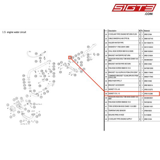 GASKET CYL.1-3 - 0PB121228B [PORSCHE 992.1 GT3 R]