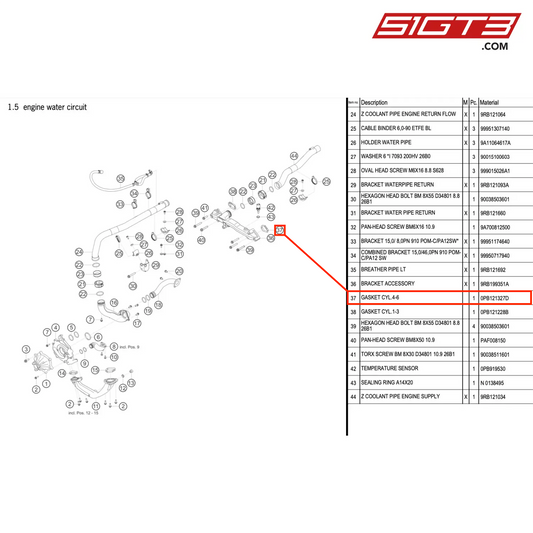 GASKET CYL.4-6 - 0PB121327D [PORSCHE 992.1 GT3 R]