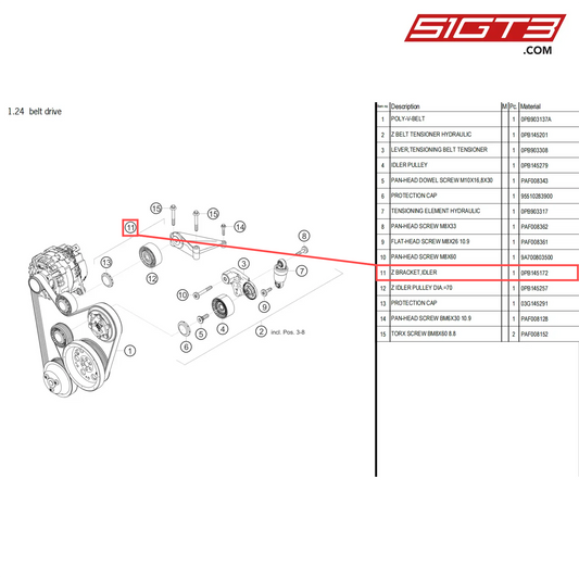 Z BRACKET,IDLER - 0PB145172 [PORSCHE 718 Cayman GT4 Clubsport]