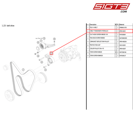 Z BELT TENSIONER HYDRAULIC - 0PB145201 [PORSCHE 718 Cayman GT4 RS Clubsport]