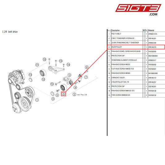 IDLER PULLEY - 0PB145279 [PORSCHE 718 Cayman GT4 Clubsport]