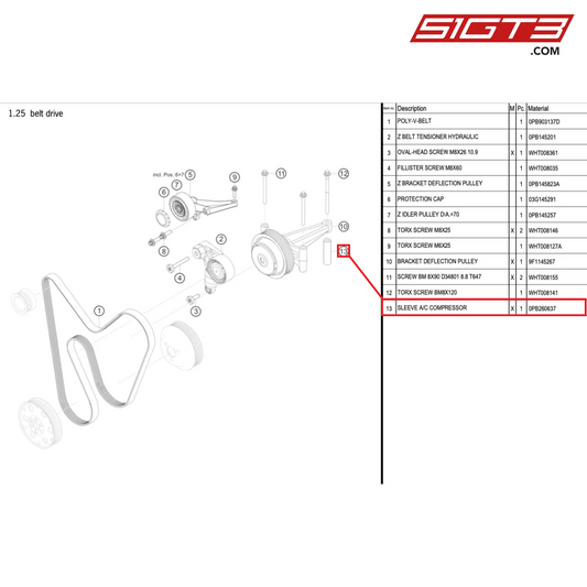 COMPRESSORE A/C MANICA - 0PB260637 [PORSCHE 992.1 GT3 Cup]