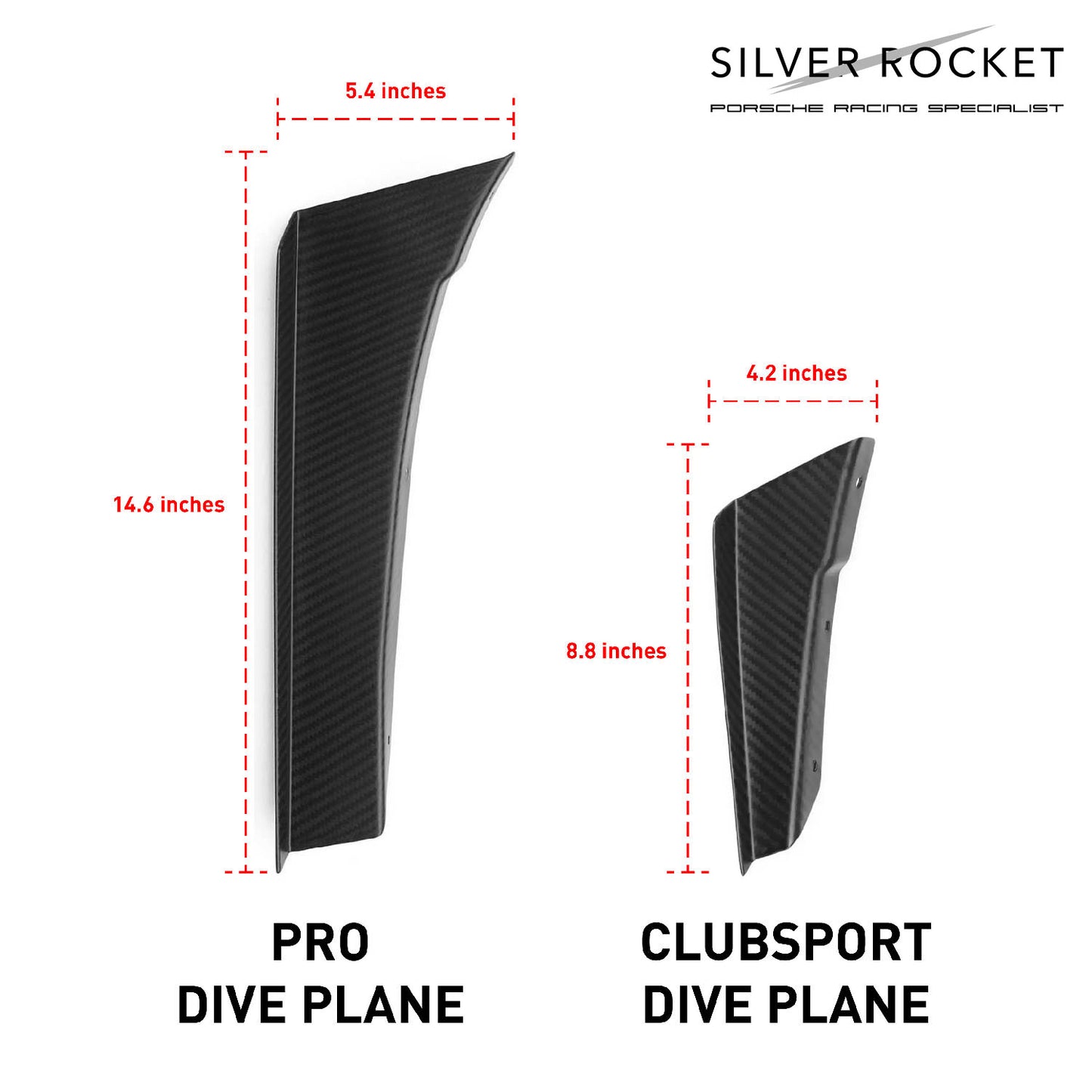 SilverRocket DRY CARBON FIBER PRO DIVE PLANE [PORSCHE 718 GT4 / RS]