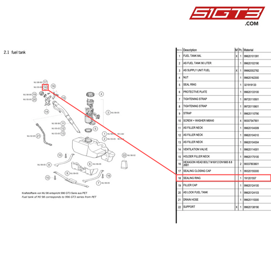 SEALING RING - 191201557 [PORSCHE 996 GT3 Cup]