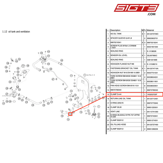 CLAMP D=44 - 1K0253725F [PORSCHE 911 GT3 Cup Type 991 (GEN 2)]