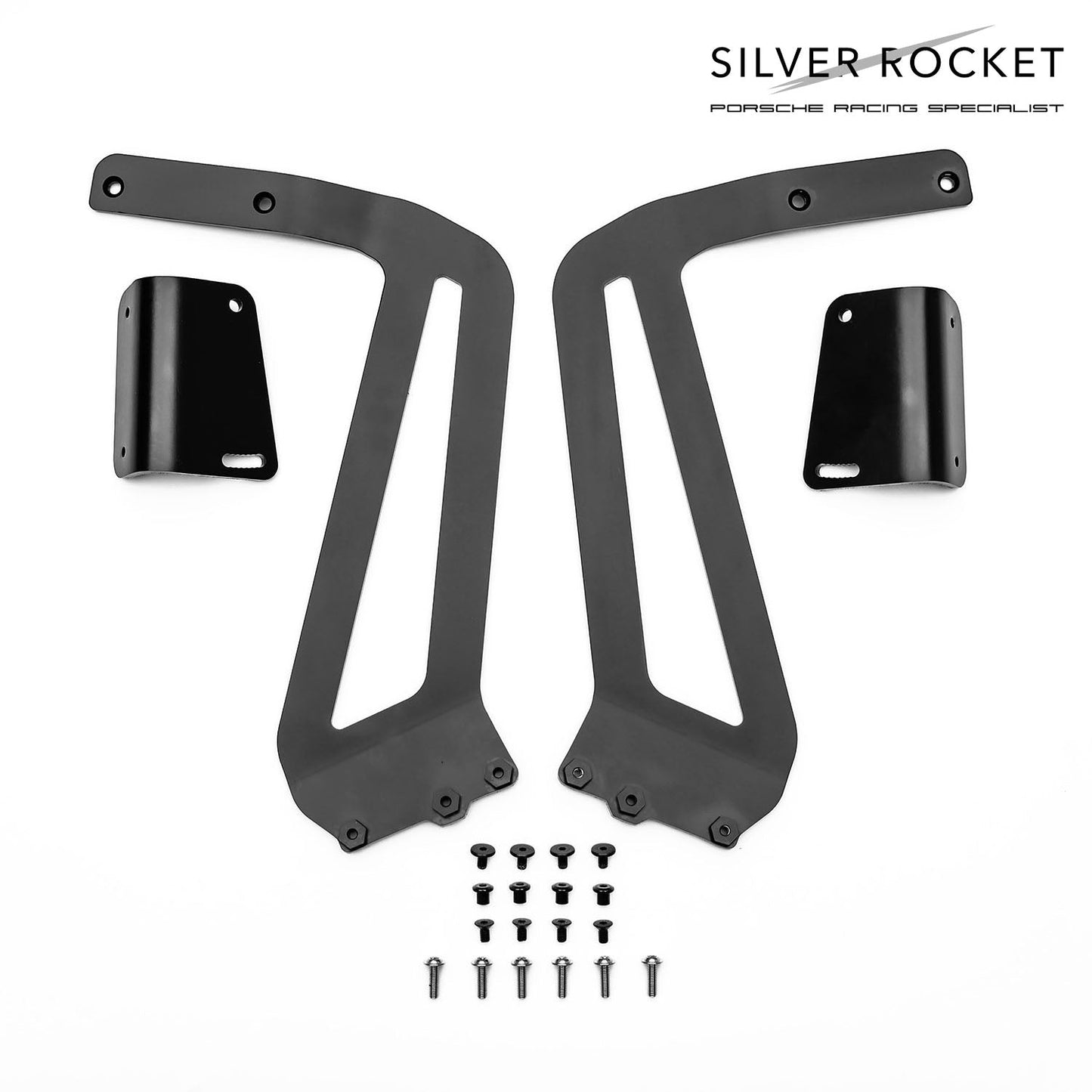 SilverRocket GT4 DRY CARBON FIBER SWAN NECK CLUBSPORT REAR WING & SUPPORT PACKAGE - 9F2827677B / 9F2827453 / 9F2827454 [PORSCHE 981/718 GT4 Clubsport, 718 GT4 RS Clubsport]