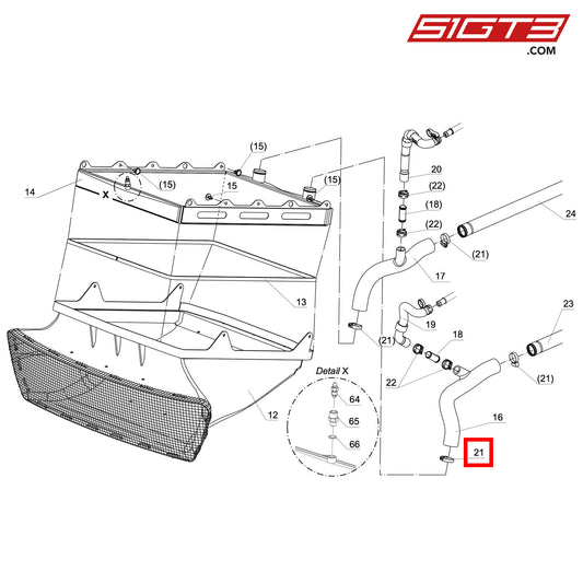 HOSE CLAMP (AL32 - 50 x 9 x 0,5 DIN 3017-1) - N 024 507 6 [Audi R8 GT4]