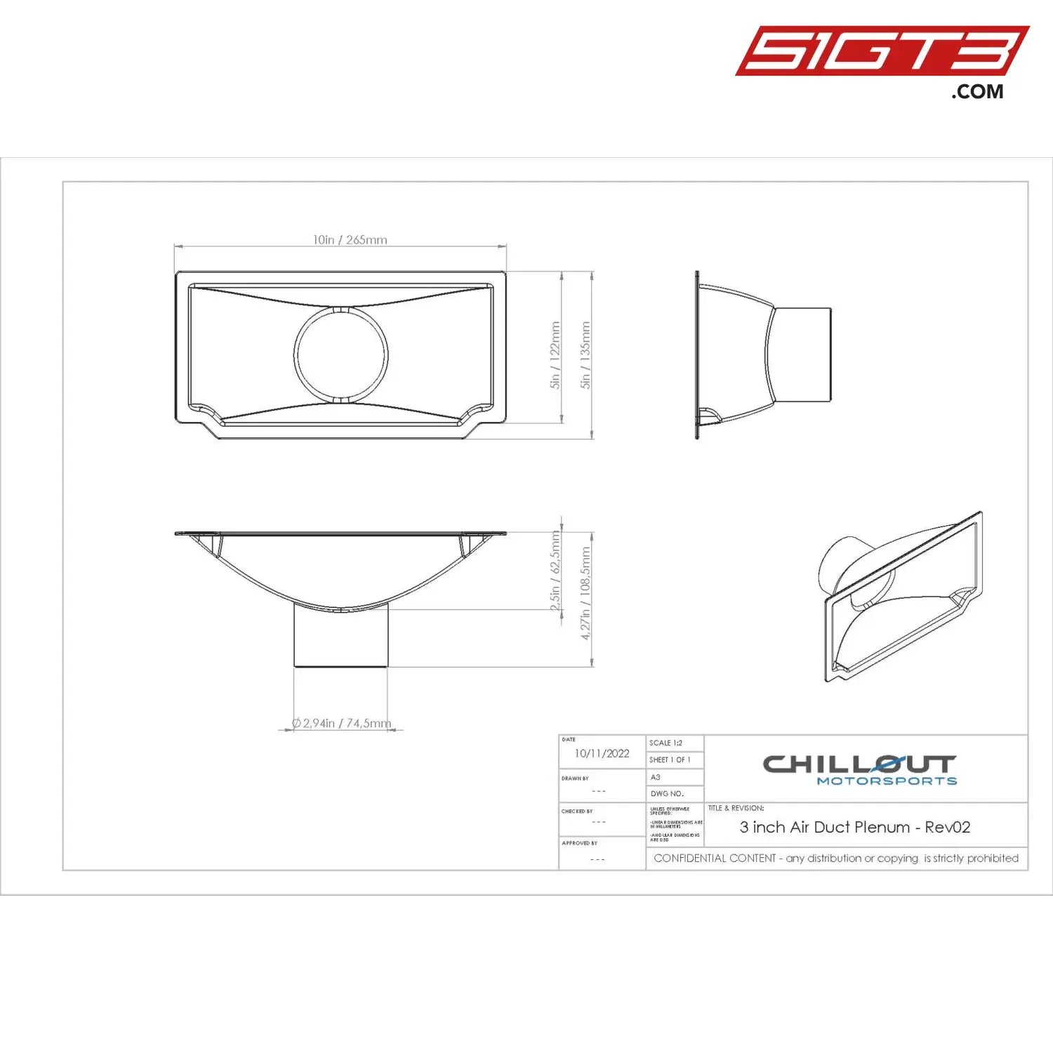 3" Air Duct Plenum - Co-Ap1 [Chillout Systems]