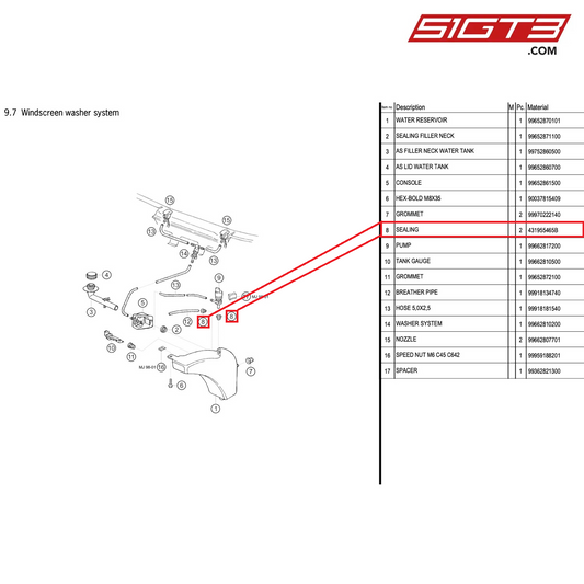 SEALING - 431955465B [PORSCHE 996 GT3 Cup]