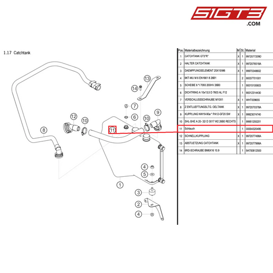 Hose - 4320495 [PORSCHE 997.1 GT3 R]