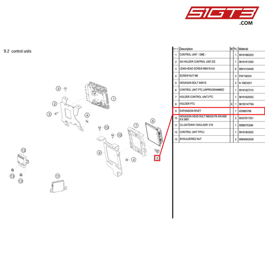 EXPANSION RIVET - 4D0863788 [PORSCHE 718 Cayman GT4 Clubsport]