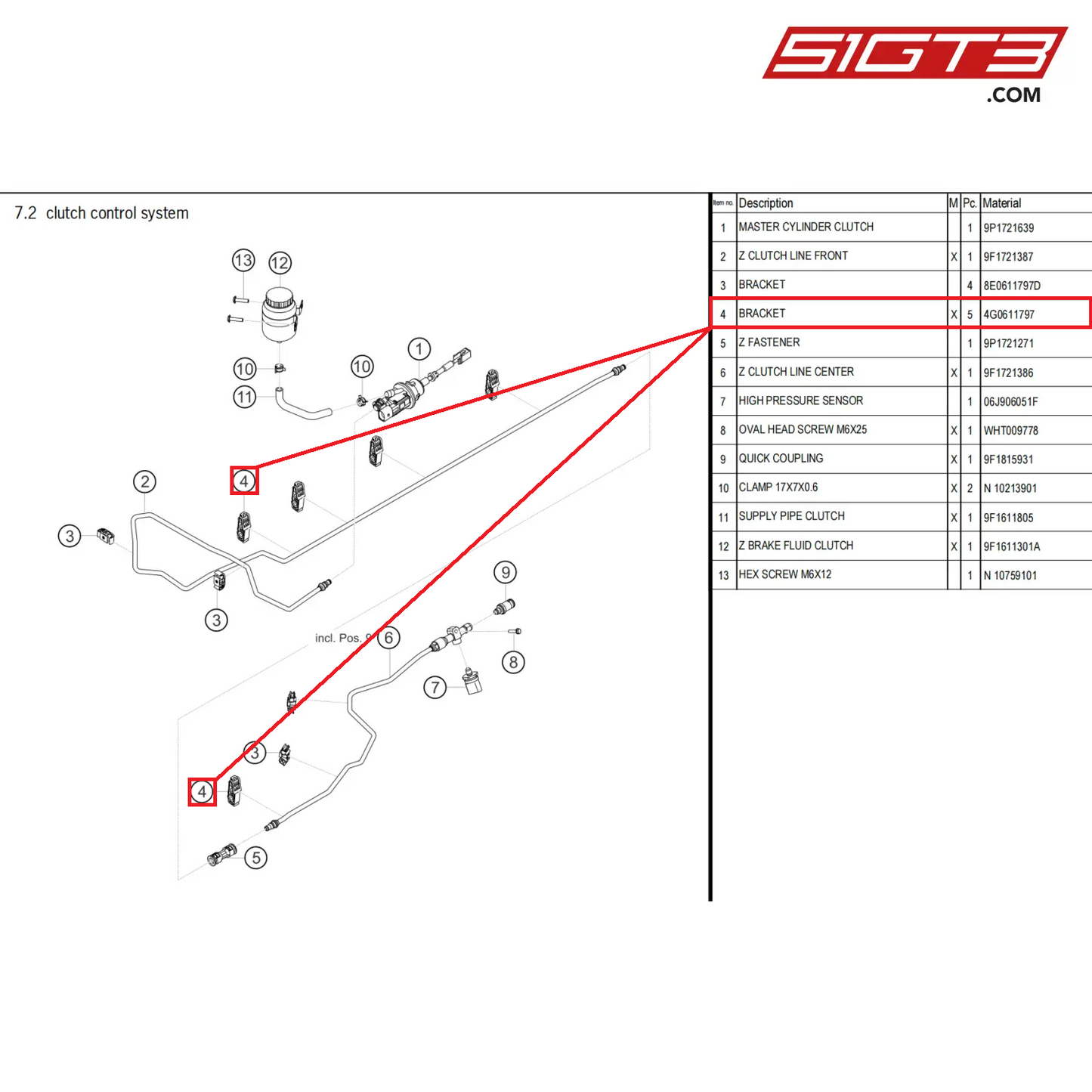 BRACKET - 4G0611797 [PORSCHE 911 GT3 Cup Type 992]