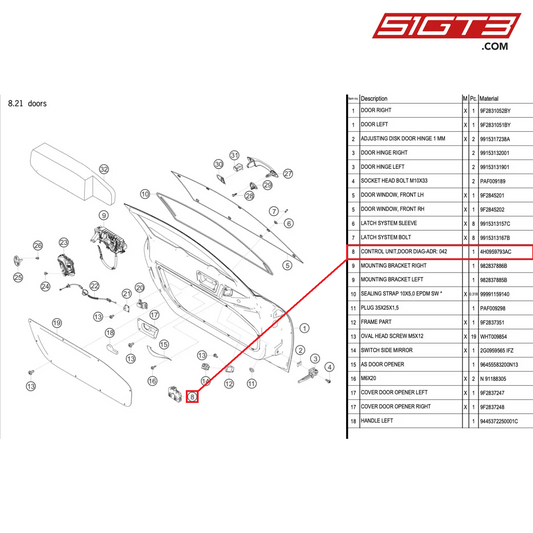 CONTROL UNIT,DOOR DIAG-ADR: 042 - 4H0959793AC [PORSCHE 718 Cayman GT4 RS Clubsport]