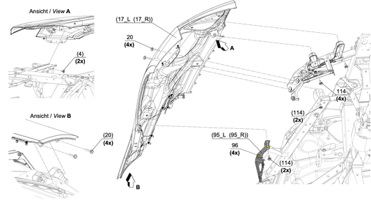 HEXALOBULAR SOCKET PAN HEAD SCREW M6 X 45 -10.9 DINENISO 14583 - N 910 973 01 [Audi R8 GT4]
