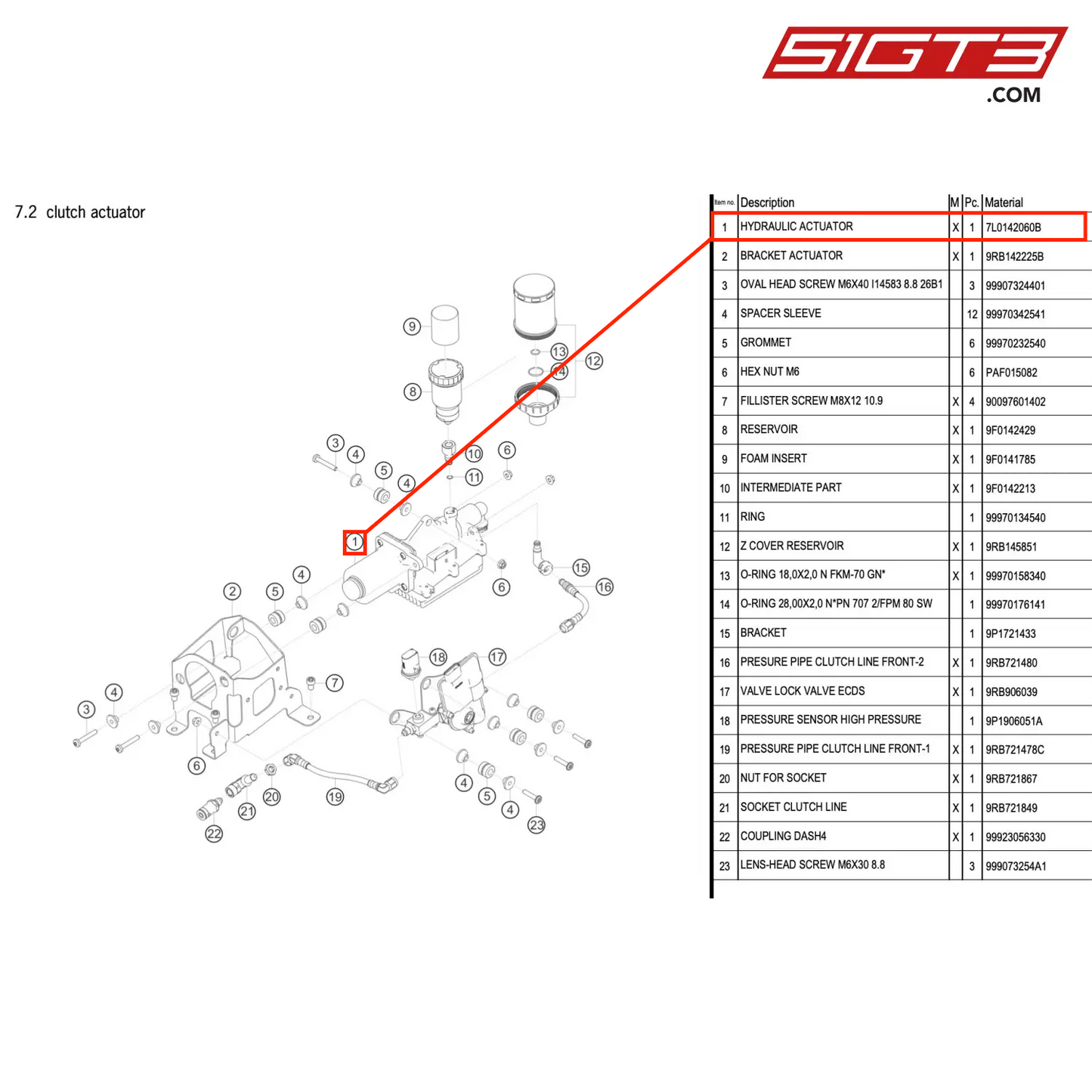 HYDRAULIC ACTUATOR - 7L0142060B [PORSCHE 992.1 GT3 R]