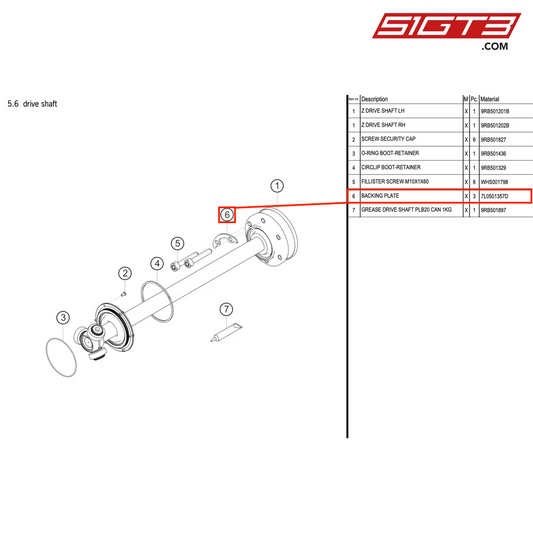 BACKING PLATE - 7L0501357D [PORSCHE 992.1 GT3 R]